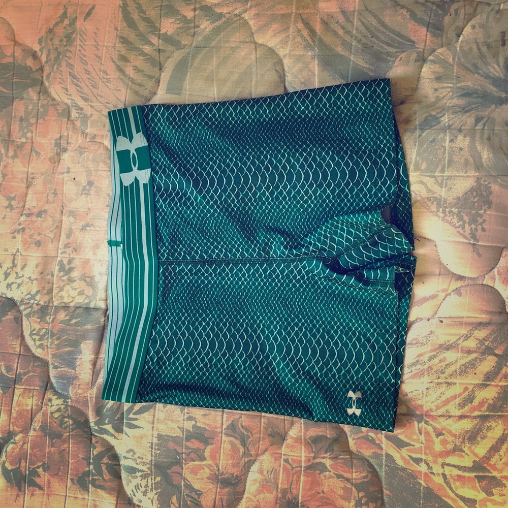 Under Armour emerald green spandex running shorts